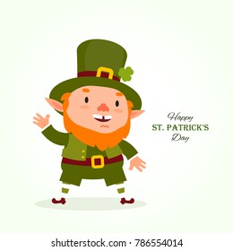 St.Patrick 's Day. Leprechaun , Traditional national character of Irish folklore. Element of the set of leprechauns 05. Festive collection. Isolated on white background.