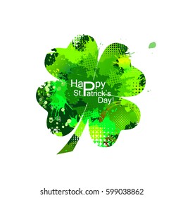 St.Patrick 's Day. quatrefoil Clover. Vector