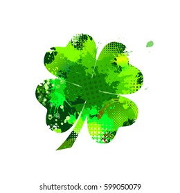 St.Patrick 's Day. quatrefoil Clover. Vector