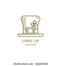 St.Patrick 's Day. Simple illustrations in linear style.