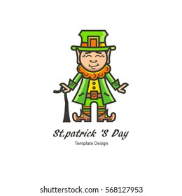 St.Patrick 's Day. Simple illustrations in linear style.