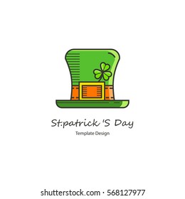 St.Patrick 's Day. Simple illustrations in linear style.