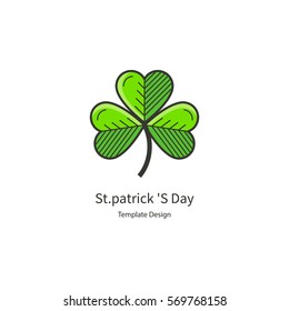 St.Patrick 's Day. Simple illustrations in linear style.