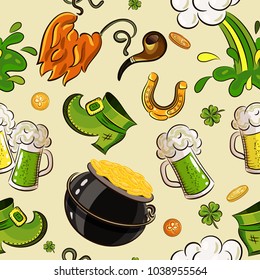 St.Patrick 's Day. vector seamless pattern. 