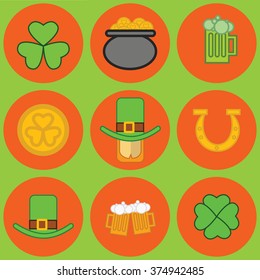 St.Patrick 's Day.Vector icons.