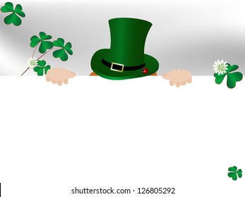 St.Patricks background with clover leaves and blooms