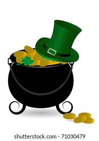 St.Patrick's cauldron with golden money