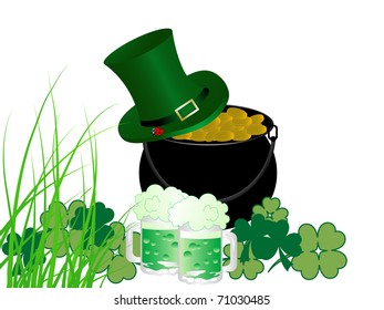 St.Patrick's cauldron with golden money