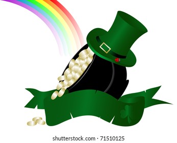 St.Patrick's cauldron with golden money