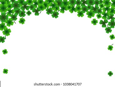 St.Patrick's day background, 17 March Lucky Day, green leaves vector illustration