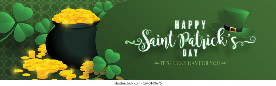 St.Patrick's Day background with craft style paper cut on background.