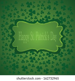 St.Patrick's Day background with frame. Vector illustration
