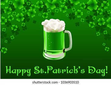
St.Patrick's Day background with green beer