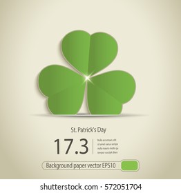 St.Patrick's Day background paper greeting card vector