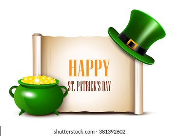 St.Patrick's Day background with scroll paper.