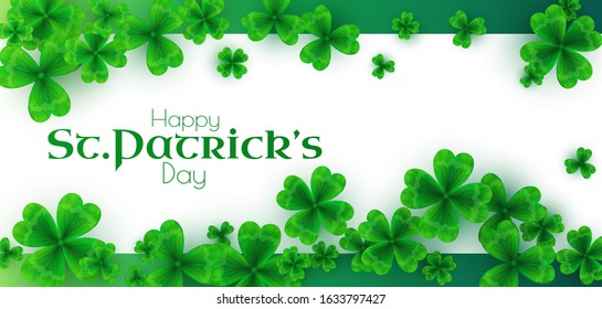 St'Patricks Day background with shamrock, lucky clover leaves.