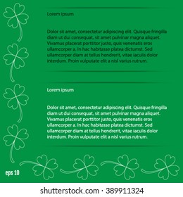 St.Patrick's Day background with two text blocks. Vector illustration
