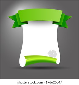 St.Patrick's Day background with a white board. Vector Illustration