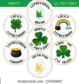 ST.Patrick's day badges set on white. Vector