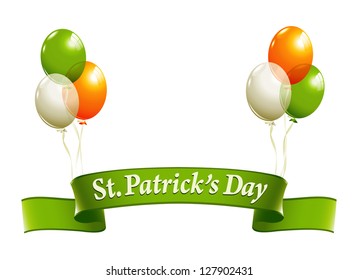 St.Patrick's Day banner with balloons in irish colors