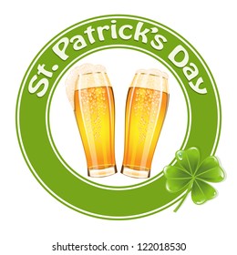 St.Patrick's Day banner with two beer glass