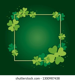 St.Patricks Day blank square banner vector