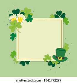 St.Patrick's Day blank square banner vector