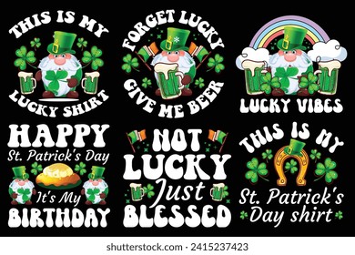 St.Patrick's Day Bundle Typography t shirt design.