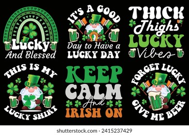 St.Patrick's Day Bundle Typography t shirt design.