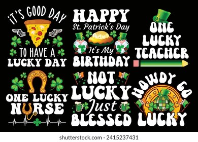 St.Patrick's Day Bundle Typography t shirt design.