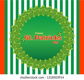St.Patrick's Day coaster. Happy Saint Patrick´s Day poster, card, flyer, vector illustration