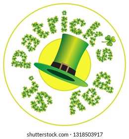 St.Patrick's Day coaster. Happy Saint Patrick´s Day poster, card, flyer, vector illustration