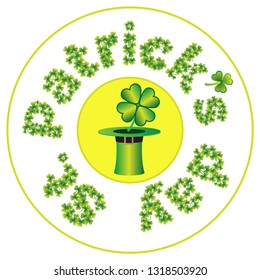 St.Patrick's Day coaster. Happy Saint Patrick´s Day poster, card, flyer, vector illustration