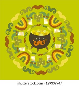 St.Patrick`s day colorful round background