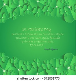 St.Patrick's Day congratulation greeting card vector