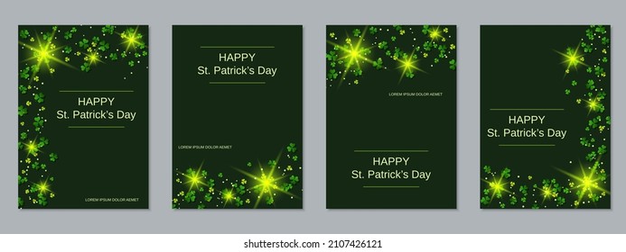 St.Patrick's Day Flyer Vector Collection. Greeting And Invitation Card, Banner, Coupon, Booklet, Voucher Design Template