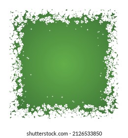 St.Patrick's Day green vector background with clover leaves