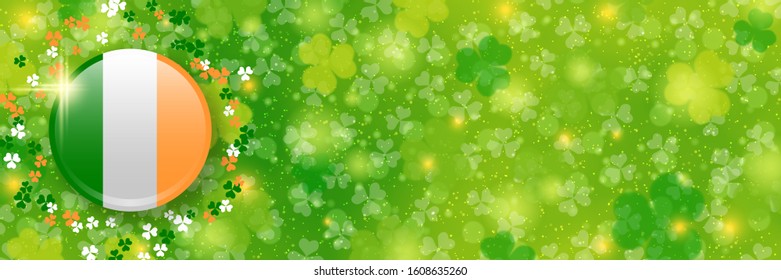 St.Patrick's Day green vector banner template