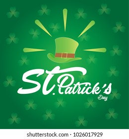 St.Patrick's day with hat, greeting card. illustration vector