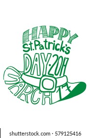 St.Patrick`s day (hat image composed of words (tag cloud)