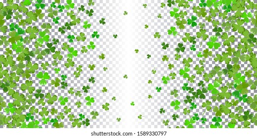 St.Patrick's day horizontal seamless background in green colors on white background.  Ideal for greeting card, poster and web template. Vector Illustration of a St.  Patrick's Day Background