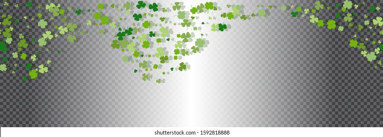 St.Patrick's day horizontal seamless background in green colors on transparent background. Ideal for greeting card, poster and web template. Vector Illustration of a St. Patrick's Day Background
