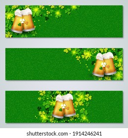 St.Patrick's Day horizontal web banners vector collection