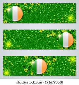 Colección vectorial de banners web horizontales del Día de San Patricio