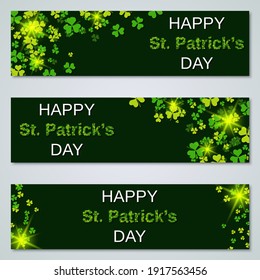 St.Patrick's Day horizontal web banners vector collection