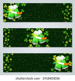 St.Patrick's Day horizontal web banners vector collection