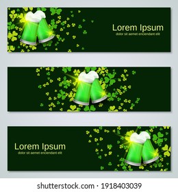 St.Patrick's Day horizontal web banners vector collection