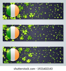 St.Patrick's Day horizontal web banners vector collection