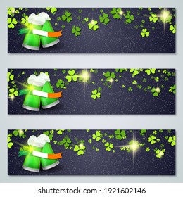 St.Patrick's Day horizontal web banners vector collection