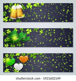 St.Patrick's Day horizontal web banners vector collection